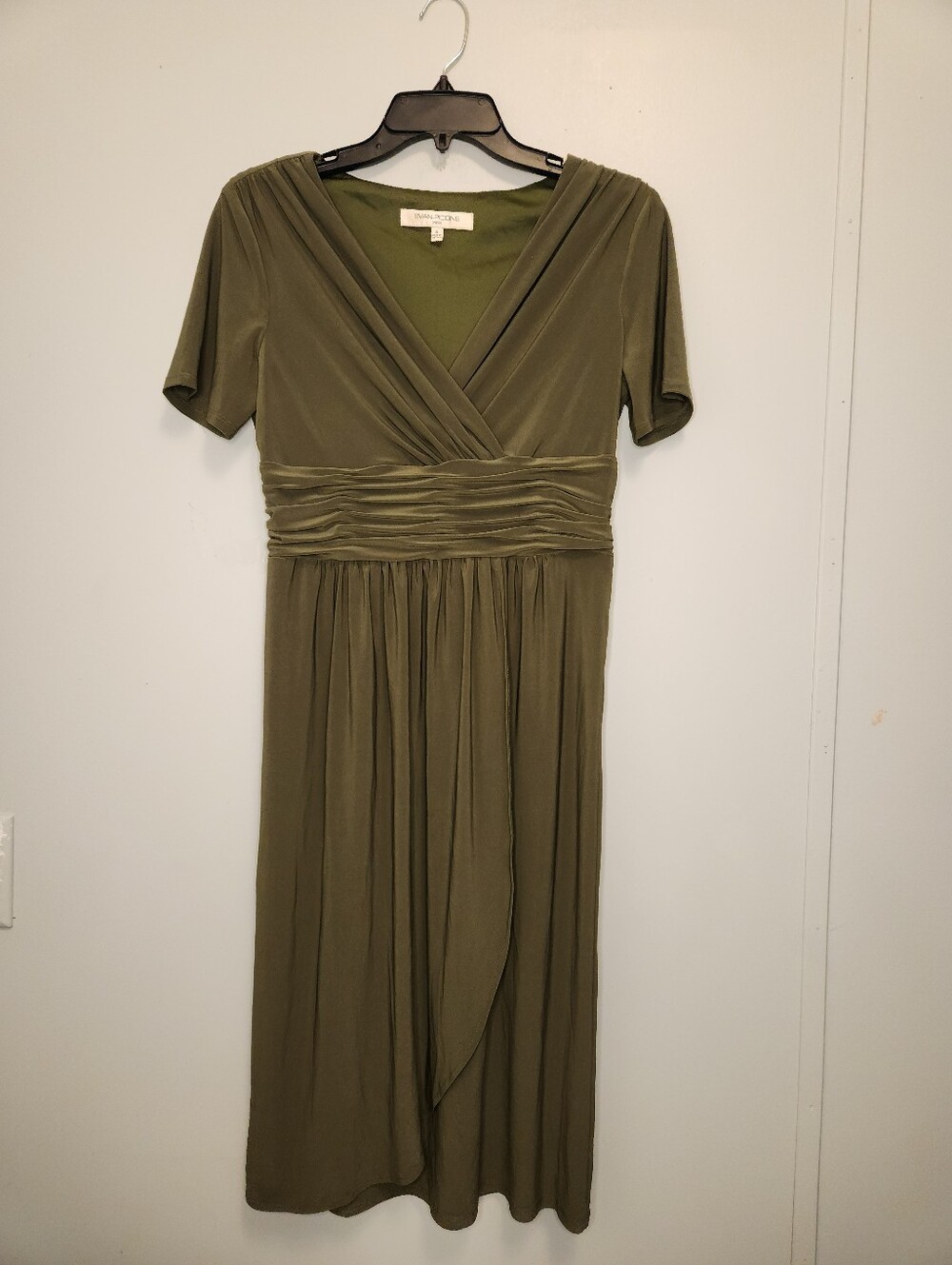 Evan Picone Faux-Wrap Midi Dress,  Size 8